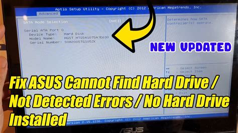 If the computer still can't <b>detect</b> the hard disk or SSD after you followed the above step 1~4, please confirm the hardware by below steps. . Asus code aa detect hdd